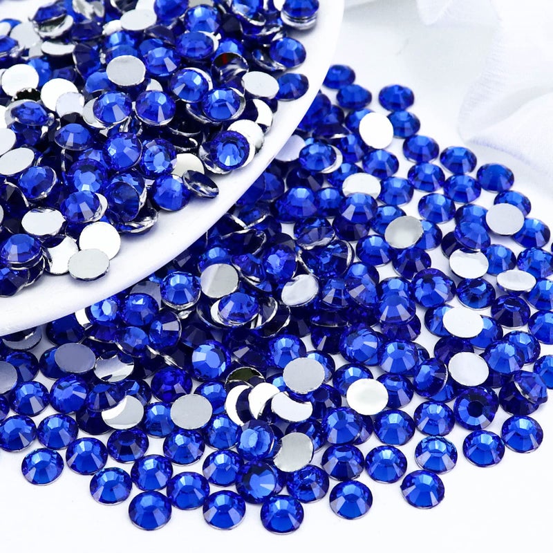 Briskbloom 4500PCS SS12 3mm Resin Flatback Rhinestone, Sapphire/Dark Blue Flatback Rhinestones for Nails, Tumblers, Mugs, Bottles, Craft Decoration, Loose Bling Glitter Diamond Stone - Image 1